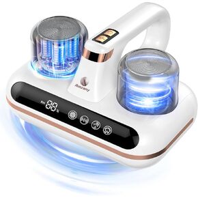 Bed Vacuum Cleaner - 5-in-1 Cordless Mattress Vacuum Cleaner, Powered by UV-C light & ultrasonic technology, 16Kpa strong suction,low noise,Suitable for dust, pet hair, etc.