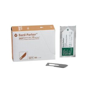 BD Bard-Parker Blades, Sterile, Carbon Steel, #10, 50/Ca, BD371110