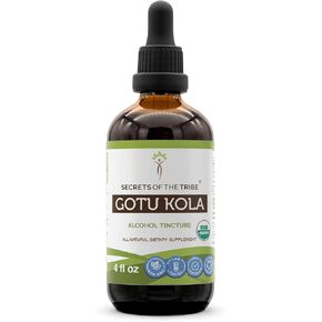 Secrets of the Tribe Gotu Kola Tincture Alcohol Liquid Extract, Gotu Kola (Centella Asiatica) Dried Herb (4 FL OZ)