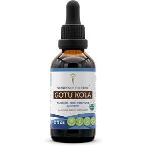 Secrets of the Tribe Gotu Kola USDA Organic | Alcohol-Free Extract, High-Potency Herbal Drops | Made from 100% Certified Organic Gotu Kola (Centella asiatica) Dried Herb (2 oz)
