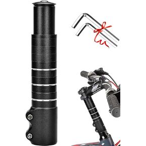 Bike Stem Riser Extender 180mm Bicycle Handlebar Riser MTB Handlebar Extension with Hex Key for 28.6mm / 1-1/8'' Fork, Aluminum Alloy Black