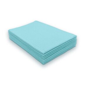 TIDI 917403 Ultimate Dental Bib, Blue, 4 Layers, 13" W x 18" L (Pack of 500) ― Disposable Dental Bibs ― Embossed ― 3-Ply Tissue ― Poly Back to Help Prevent Leak-Through ― Nail Towels ― Tattoo Bibs