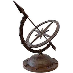 Esschert Design Cast Iron Armillary Sundial with Starburst