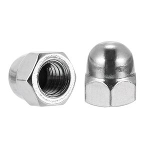 uxcell 3/8"-16 Acorn Cap Nuts, 10Pcs 316 Stainless Steel Dome Cap Head Acorn Nut Hardware Nuts for Bolt Cover, Silvery