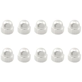 10pcs Stainless Steel Hex Acorn Cap Nut 1/4"-20 Decorative Round Head Cover Dome Nuts