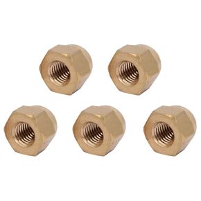 Acorn Cap Nuts(M8x1.25mm) 5Pcs, Brass Acorn Dome Cap Head Hex Nuts - for Industrial Mechanical Equipment, Gold Tone