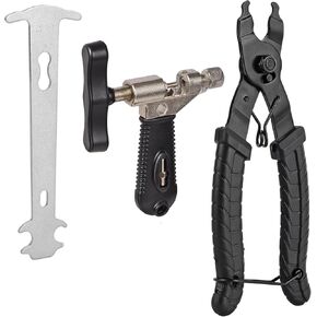 Bike Chain Tool, Bicycle Chain Tool with Master Link Plier Chain Breaker and Chain Checker for Bike Chain Link Removal Repair