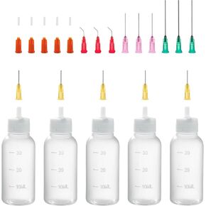 30ml Precision Tip Applicator Bottle, with Blunt Tip Needle and Cap, 18G 20G 25G Needle Tip Squeeze Bottle, Oil Dropper Bottle, Glue Bottles with Fine Tip