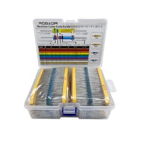2600Pcs 130 Values Resistor Kit, 1 Ohm-3M Ohm with 1% 1/4W Metal Film Resistors Assortment Kit for Electronic Projects