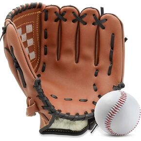 Baseball Glove,Baseball Softball Mitt with Ball for Kids Youth Adults Training and Beginner,Right Hand Throw,Left Hand Glove