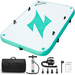 Inflatable Floating Dock Platform, Floating Island for Lake, 6 inch Thickness, Enlarged & Non-Slip Inflatable Dock Kit for River/Pool/Beach/Ocean, Water Mat Swim Raft for Adults Kids Dogs