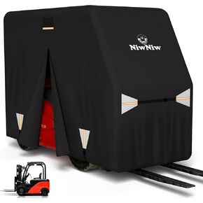 Forklift Cover,600D Oxford Heavy Duty Rain Winter Waterproof Windproof UV-Resistant Universal Fork Lift Truck Accessories with Zipper Door for Forklifts Up to 8000 Lbs,104"L x 49"W x 80"H