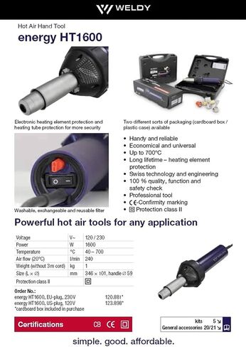 WELDY، 120V1600W لحام بلاستيكي مسدس هواء ساخن ملحقات مختلفة مجموعة أدوات أرضية (مجموعة أدوات مسدس لحام 120 فولت) in Saudi Arabia