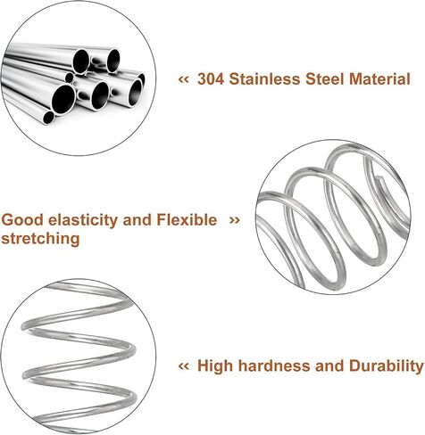 uxcell 5Pcs Compression Spring, Wire Diameter 0.031", OD 0.39", Free Length 0.39" 304 Stainless Steel Coil Mechanical Compressed Spring, Silver in Saudi Arabia