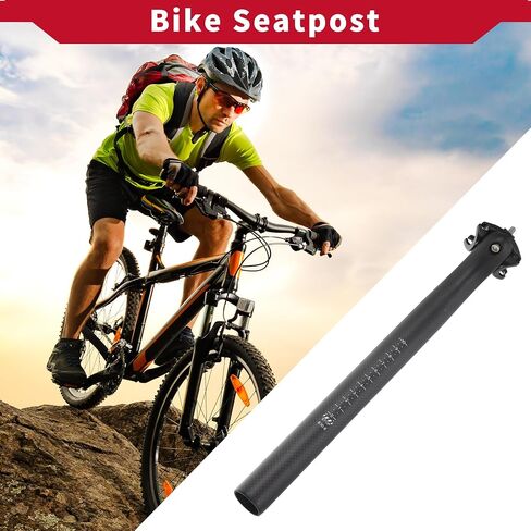 Bicycle Seat Post / Outer Bike Seatpost Bicycle Seat Tube for Bicycle / Durable Carbon Fiber 25.4 x 350 mm / 1 Pcs in Saudi Arabia