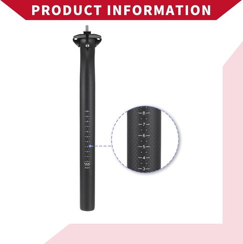 Bicycle Seat Post / Outer Bike Seatpost Bicycle Seat Tube for Bicycle / Durable Carbon Fiber 25.4 x 350 mm / 1 Pcs in Saudi Arabia