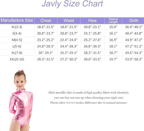 Javly Girls Metallic Unitard Toddler Sparkly Tumbling Gymnastics Dance Leotard Mock Neck Long Sleeve Zipper Back Bodysuit in Kuwait