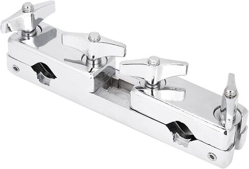 Drum Clamp, 2 Hole Drum Clamp Holder Iron Connecting Clamp Holder Bracket Rod Percussion Drum Set for Cowbell Accessory Bass Drum Cowbell Mount in Saudi Arabia