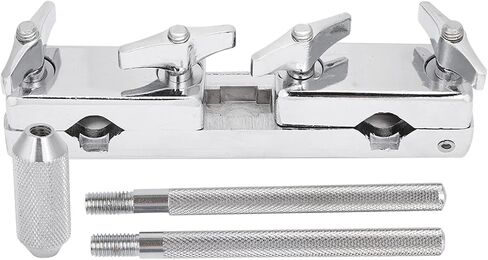 Drum Clamp, 2 Hole Drum Clamp Holder Iron Connecting Clamp Holder Bracket Rod Percussion Drum Set for Cowbell Accessory Bass Drum Cowbell Mount in Saudi Arabia