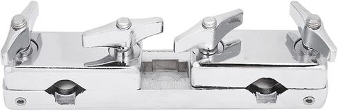 Drum Clamp, 2 Hole Drum Clamp Holder Iron Connecting Clamp Holder Bracket Rod Percussion Drum Set for Cowbell Accessory Bass Drum Cowbell Mount in Saudi Arabia