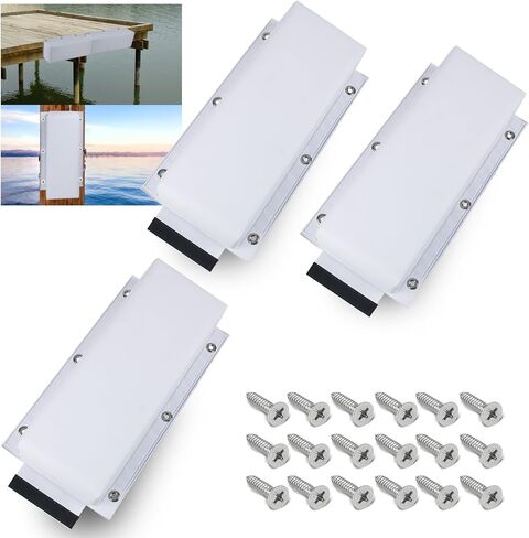 Dock Bumper White,Dock Bumper Guard with Screws,16IN Boat Dock Bumper for Boat Dock Vertical Pole Post,PVC Piling Bumper-Post Bumper for Horizontal Deck or Pier Fenders(1Pack,2Pack,3Pack) in Saudi Arabia