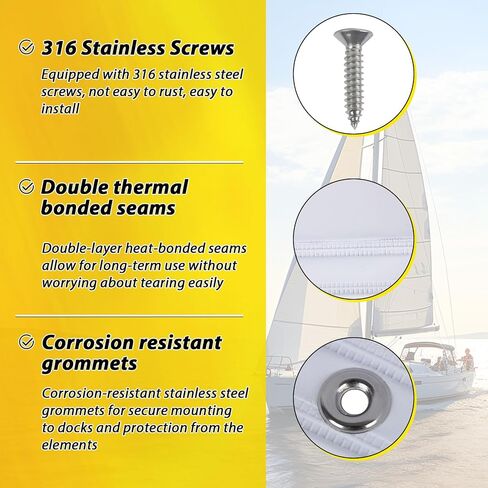 Dock Bumper White,Dock Bumper Guard with Screws,16IN Boat Dock Bumper for Boat Dock Vertical Pole Post,PVC Piling Bumper-Post Bumper for Horizontal Deck or Pier Fenders(1Pack,2Pack,3Pack) in Saudi Arabia