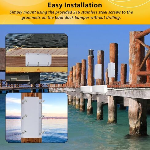 Dock Bumper White,Dock Bumper Guard with Screws,16IN Boat Dock Bumper for Boat Dock Vertical Pole Post,PVC Piling Bumper-Post Bumper for Horizontal Deck or Pier Fenders(1Pack,2Pack,3Pack) in Saudi Arabia