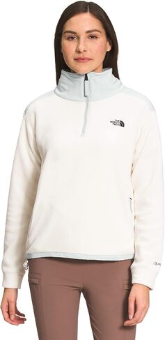 THE NORTH FACE Women's Alpine Polartec 200 Quarter Zip Pullover, Gardenia White/Tin Grey, XX-Large in Saudi Arabia