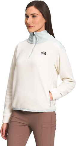 THE NORTH FACE Women's Alpine Polartec 200 Quarter Zip Pullover, Gardenia White/Tin Grey, XX-Large in Saudi Arabia