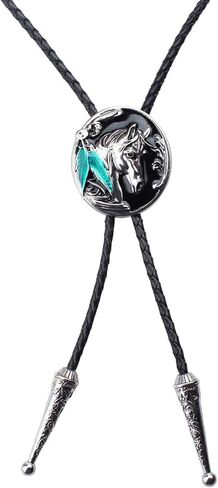 Doitby Western Bolo Tie Vintage Cross Shield Pattern Leather Braided Cowboy Necktie Bolo Tie for Men Women in Kuwait
