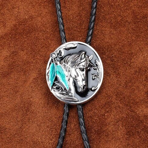 Doitby Western Bolo Tie Vintage Cross Shield Pattern Leather Braided Cowboy Necktie Bolo Tie for Men Women in Kuwait