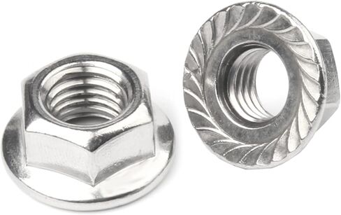 صواميل قفل شفة M6 من الفولاذ المقاوم للصدأ 18-8 (304) صواميل شفة مسننة، 50 قطعة in Kuwait