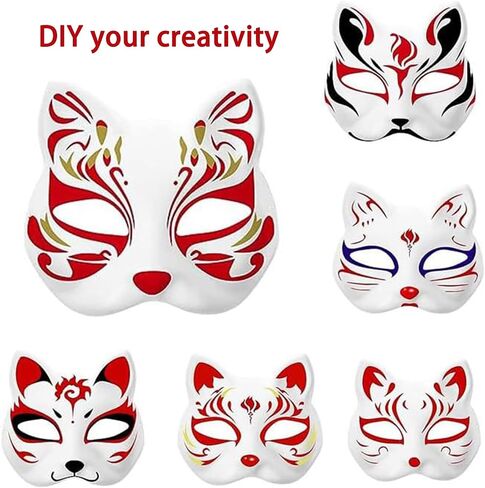 15Pcs Cat Mask, Cat Masks to Paint, Theiran Mask, Therian Mask Base for Halloween, Dance Parties, Celebrations in Saudi Arabia