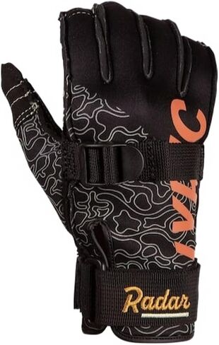 Radar Water Ski Gloves - Women's Lyric Inside-Out Glove - Black/Grey/Coral in Saudi Arabia