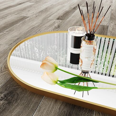 Over The Door Mirror Full Length,48"x14"Full Length Mirror for Door,Over Door Mirror,Mirrors for Bedroom,Hanging Mirror for Door,Arched Mirror Black,Aluminum Alloy Frame(Black) in Kuwait