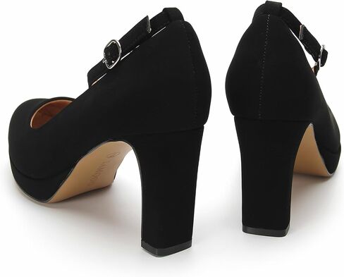 Fashions Black Heels,Vintage Women's Pumps with Adjustable Buckle,Comfortable Block Heels for Women,3.2 Inch, Womens Dress Shoes for Party, Wedding, Work in Saudi Arabia
