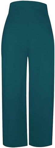 Chatinction Women's Casual Palazzo Pants High Waist Pleated Polka Dot Printed Wide Leg Pants with Pockets in Kuwait