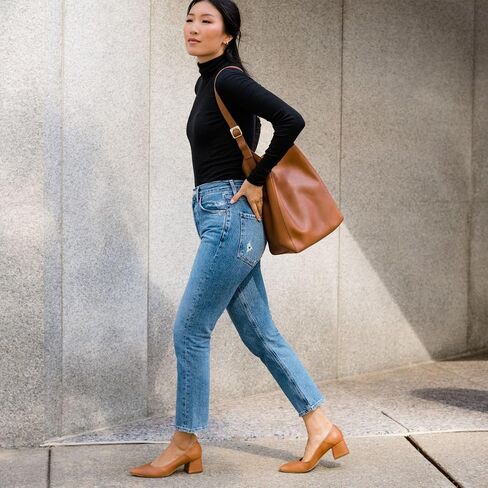 كعب Fiorela النسائي من Nisolo، هيكل جلدي ناعم ومسامي، إسفنج ميموري مبطن مع كعب مدبب حديث 2 بوصة، نعل مطاطي، مقاس مضبوط in Kuwait