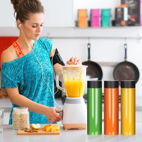 STARSIDE 12 عبوة 13.6 أونصة (400 مل) زجاجات مياه بلاستيكية قابلة لإعادة الاستخدام مع أغطية سوداء كبيرة الحجم، زجاجات حسية شفافة، زجاجات عصير فارغة مانعة للتسرب لتخزين عصير المشروبات والشاي والحليب in Kuwait