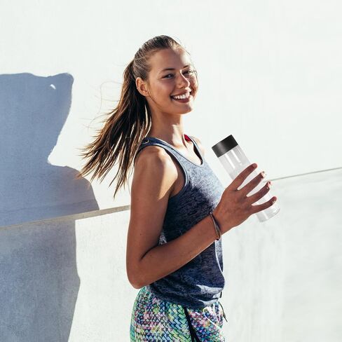 STARSIDE 12 عبوة 13.6 أونصة (400 مل) زجاجات مياه بلاستيكية قابلة لإعادة الاستخدام مع أغطية سوداء كبيرة الحجم، زجاجات حسية شفافة، زجاجات عصير فارغة مانعة للتسرب لتخزين عصير المشروبات والشاي والحليب in Kuwait