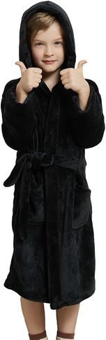 Fraprasty Boys Fleece Robe Hooded Toddler Soft Bathrobe Pajamas Sleepwear for Kids Girls 2-16 Years in Kuwait
