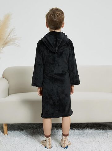 Fraprasty Boys Fleece Robe Hooded Toddler Soft Bathrobe Pajamas Sleepwear for Kids Girls 2-16 Years in Kuwait