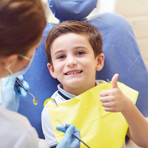 150 Pcs Disposable Dental Bib Waterproof Colorful Bibs with 6 Bib Clips Holder for Dental Clinic Piercing, Feeding Soft and Fluid Resistant 13'' x 18" in Kuwait