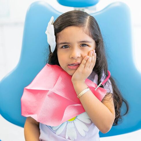 150 Pcs Disposable Dental Bib Waterproof Colorful Bibs with 6 Bib Clips Holder for Dental Clinic Piercing, Feeding Soft and Fluid Resistant 13'' x 18" in Kuwait