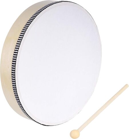 3pcs Hand Drum Percussion Wood Frame Drum with Drum Stick 12 Inch 10 Inch 8 Inch Percussion Instruments Preschool Musical Education Performance Pro (Wood Color, 12 Inch 10 Inch 8 Inch) in Kuwait