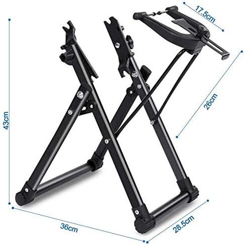GOTOTOP Wheel Truing Stand, Tire Truing Stand, Foldable Home Mechanic Truing Stand Suitable for 16" - 29" Wheels, Professional Rim Maintenance Tool,Black in Saudi Arabia
