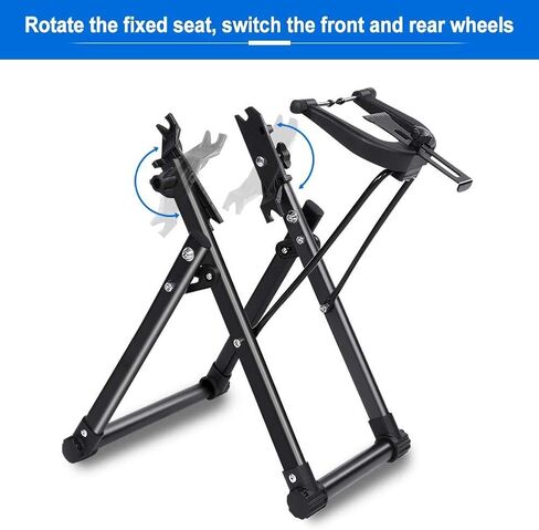 GOTOTOP Wheel Truing Stand, Tire Truing Stand, Foldable Home Mechanic Truing Stand Suitable for 16" - 29" Wheels, Professional Rim Maintenance Tool,Black in Saudi Arabia