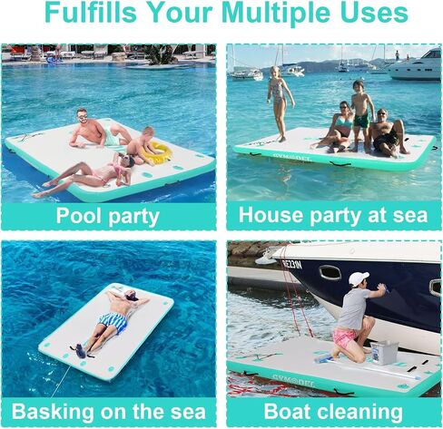 Inflatable Floating Dock,Inflatable Dock Platform,6/8/10ft Air Dock Platform Floating Island Raft,Non-Slip Air Dock Platform with Detachable Ladder for Pool Beach Ocean in Saudi Arabia