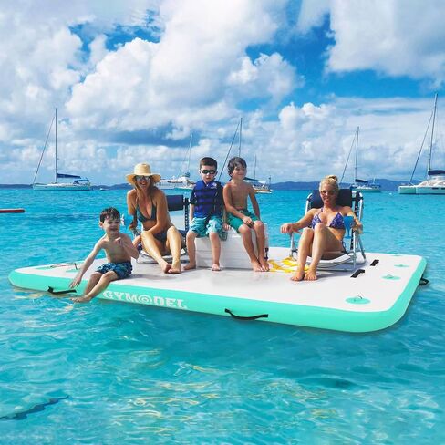 Inflatable Floating Dock,Inflatable Dock Platform,6/8/10ft Air Dock Platform Floating Island Raft,Non-Slip Air Dock Platform with Detachable Ladder for Pool Beach Ocean in Saudi Arabia