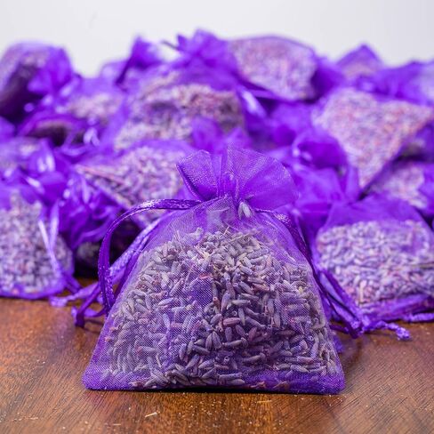 Lavender Sachets by Lavender 101 - US Grown French (Grosso) Lavender Sachets | Great for Adding Fragrance to Closets, Drawers, Homes, Vehicles, Workspaces (6), Small, Purple in Kuwait